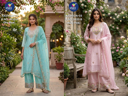 Rashida Vitara Crush Readymade Plazzo Style Suits Exporter India