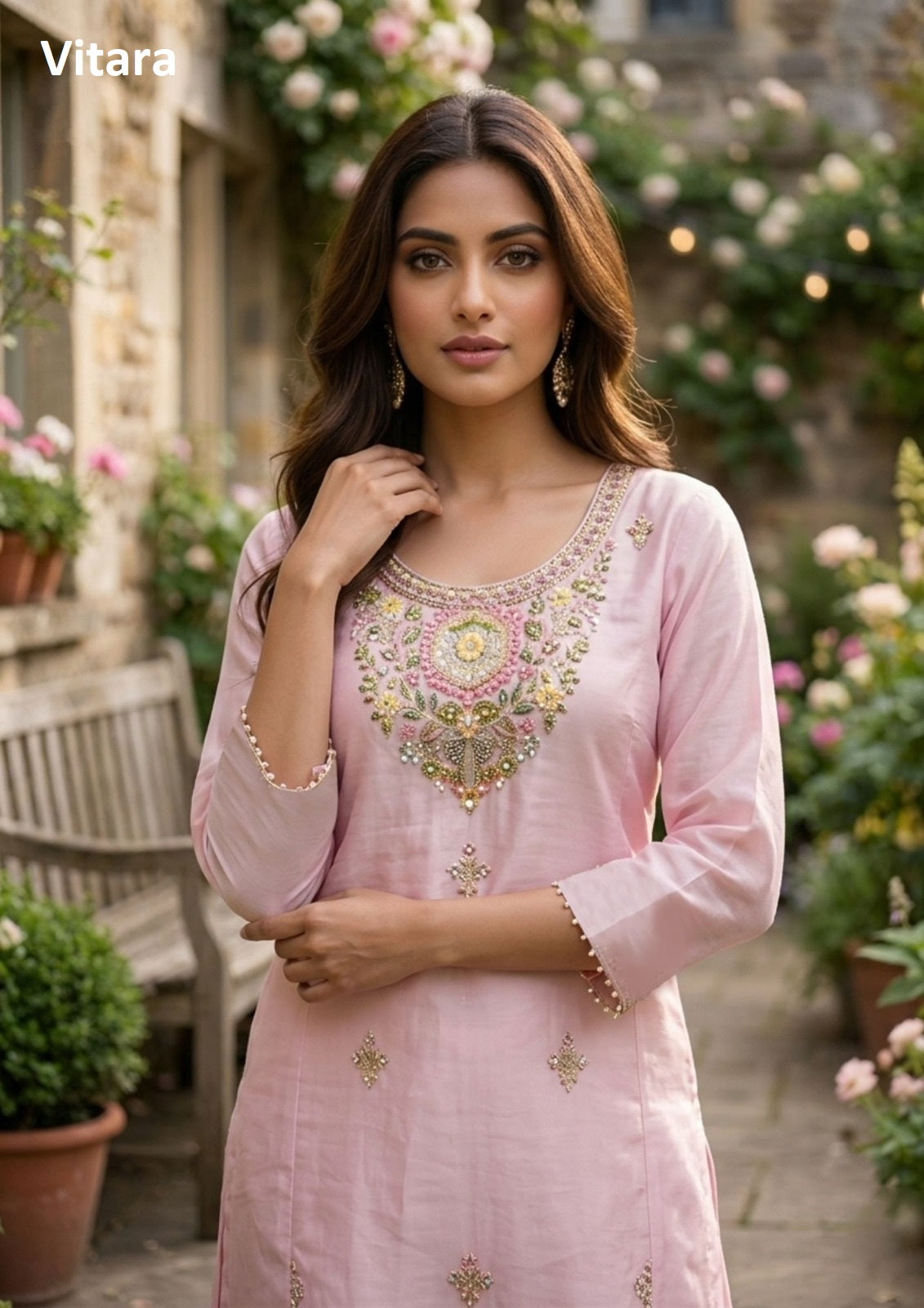 Rashida Vitara Crush Readymade Plazzo Style Suits Exporter India