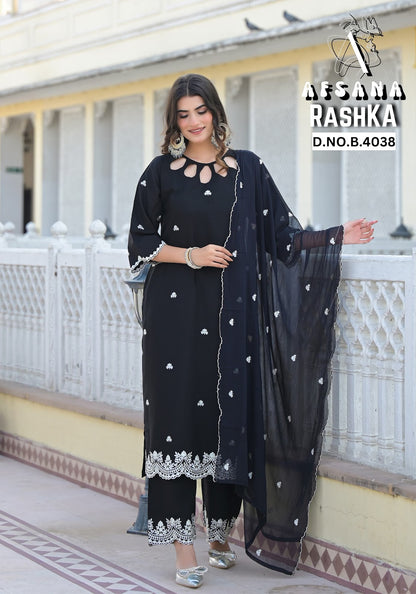 Rashka Afsana Viscose Rayon Readymade Pant Style Suits Wholesale Price