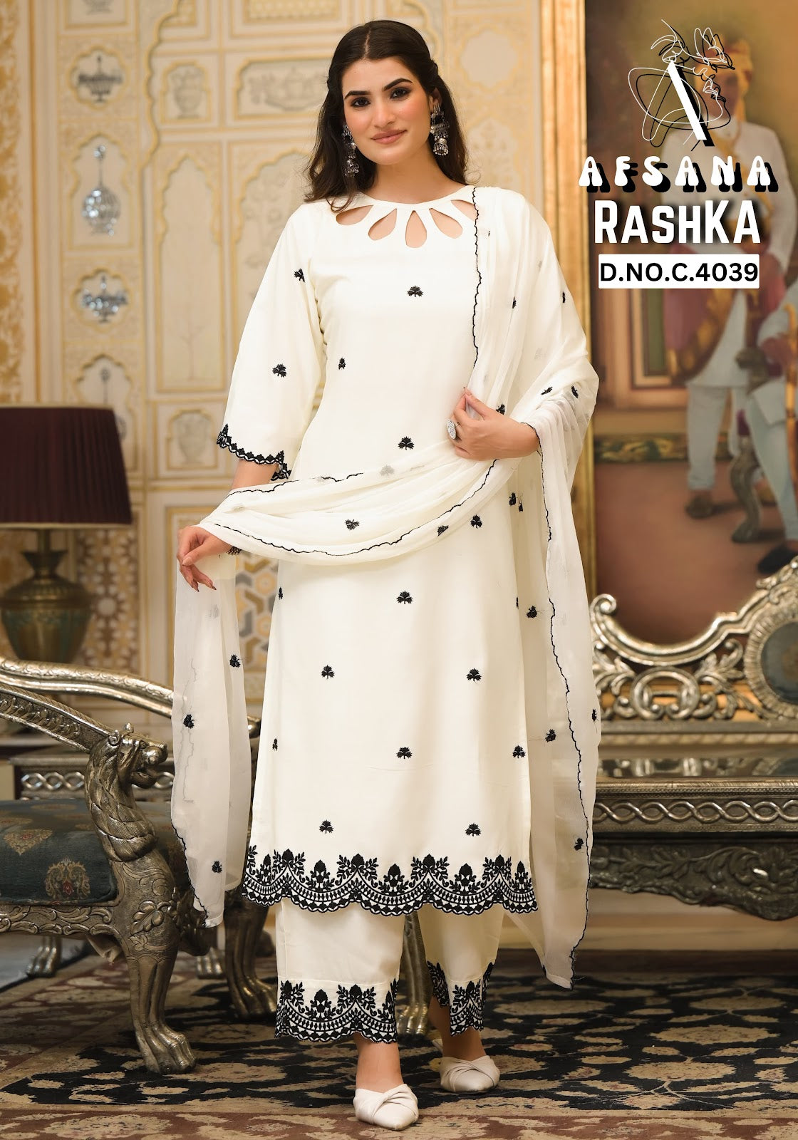 Rashka Afsana Viscose Rayon Readymade Pant Style Suits Wholesale Price