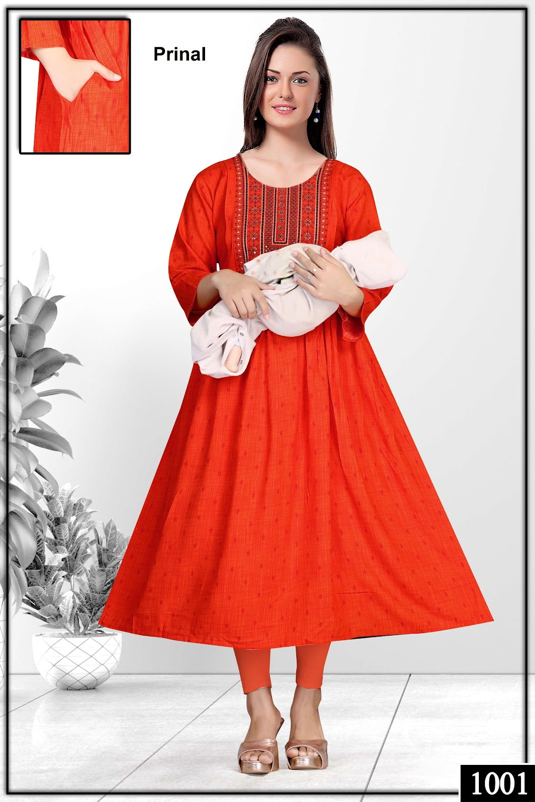 Rashmi Prinal Reyon Feeding Kurtis Supplier India