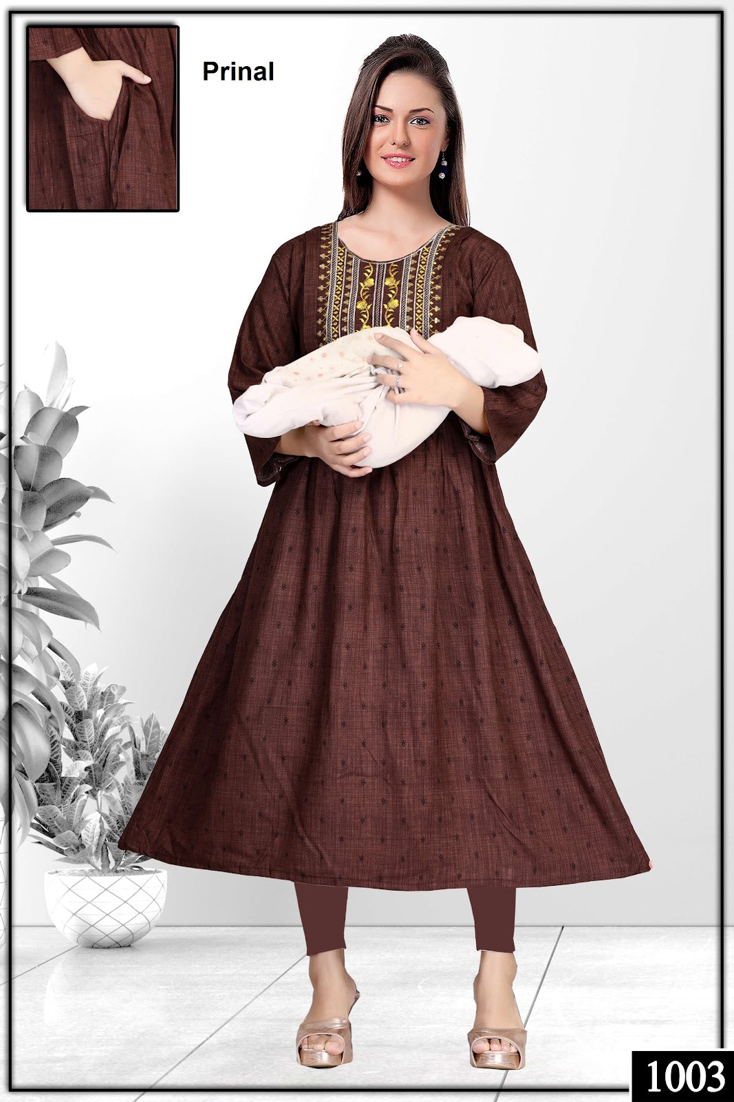 Rashmi Prinal Reyon Feeding Kurtis Supplier India
