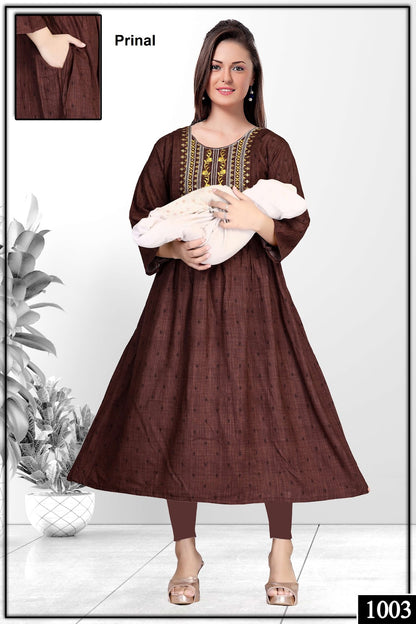 Rashmi Prinal Reyon Feeding Kurtis Supplier India