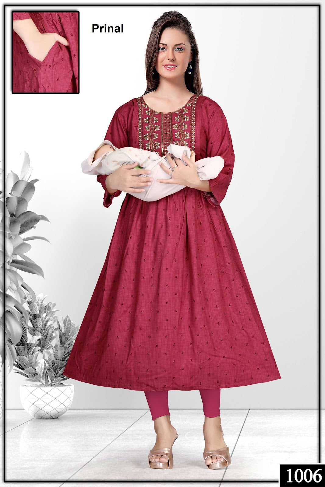 Rashmi Prinal Reyon Feeding Kurtis Supplier India
