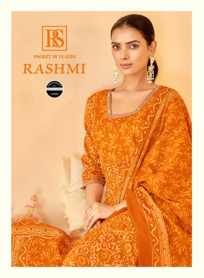 Rashmi Rangi Sangi Cotton Readymade Plazzo Style Suits Supplier India