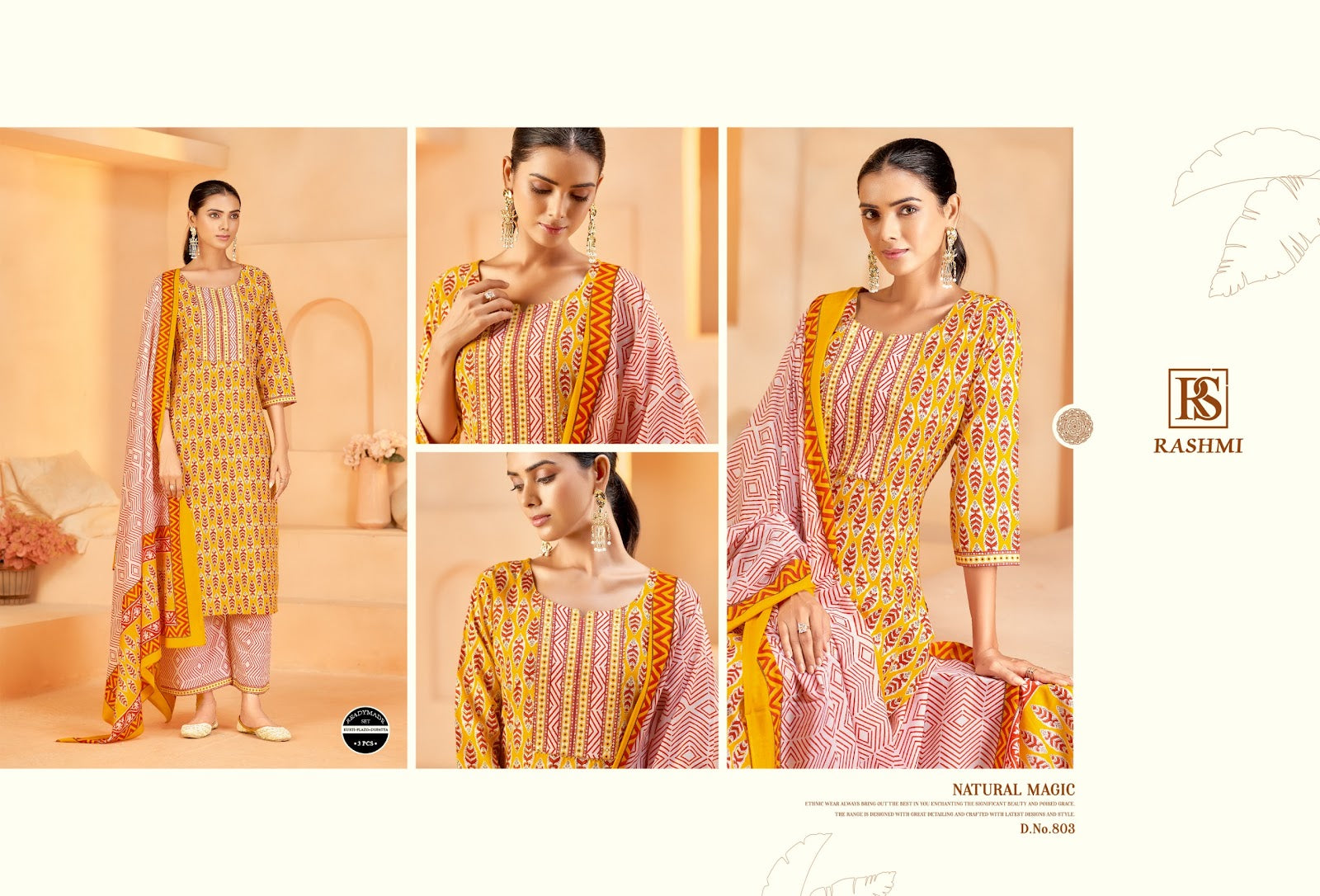 Rashmi Rangi Sangi Cotton Readymade Plazzo Style Suits Supplier India