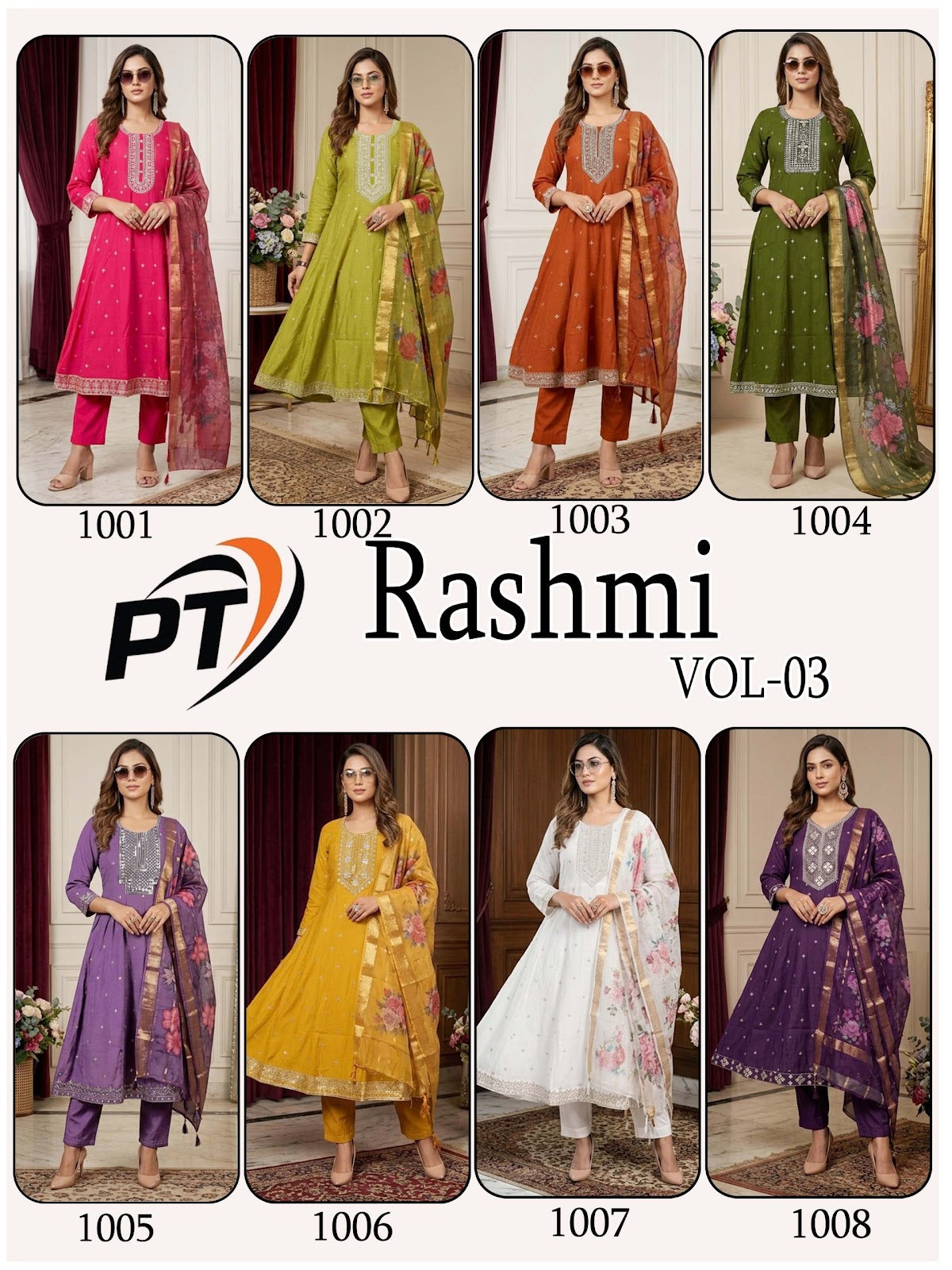 Rashmi Vol 3 Pt Berlin Readymade Anarkali Suits Supplier Gujarat