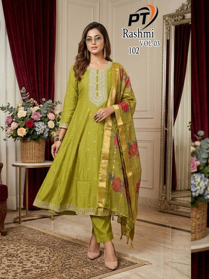 Rashmi Vol 3 Pt Berlin Readymade Anarkali Suits Supplier Gujarat