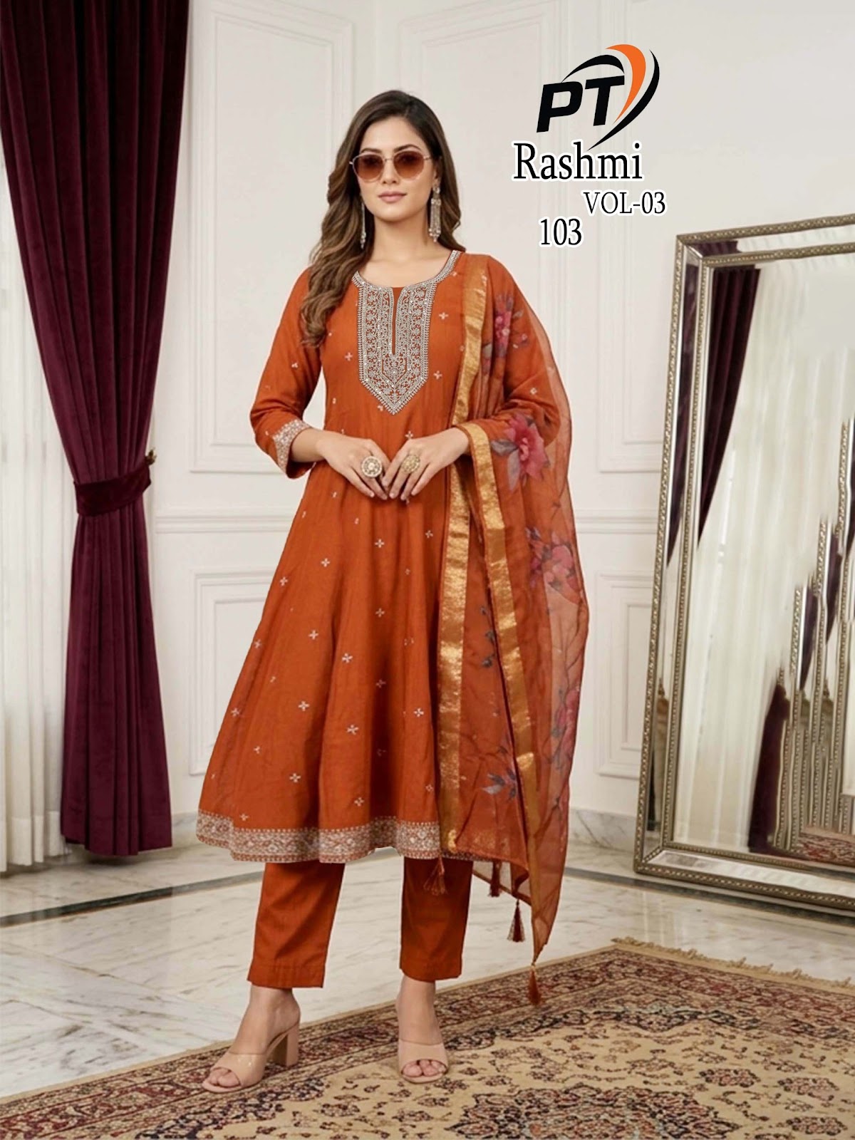 Rashmi Vol 3 Pt Berlin Readymade Anarkali Suits Supplier Gujarat