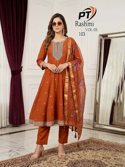 Rashmi Vol 3 Pt Berlin Readymade Anarkali Suits Supplier Gujarat