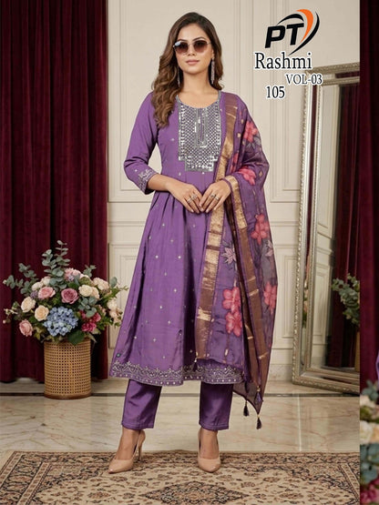 Rashmi Vol 3 Pt Berlin Readymade Anarkali Suits Supplier Gujarat
