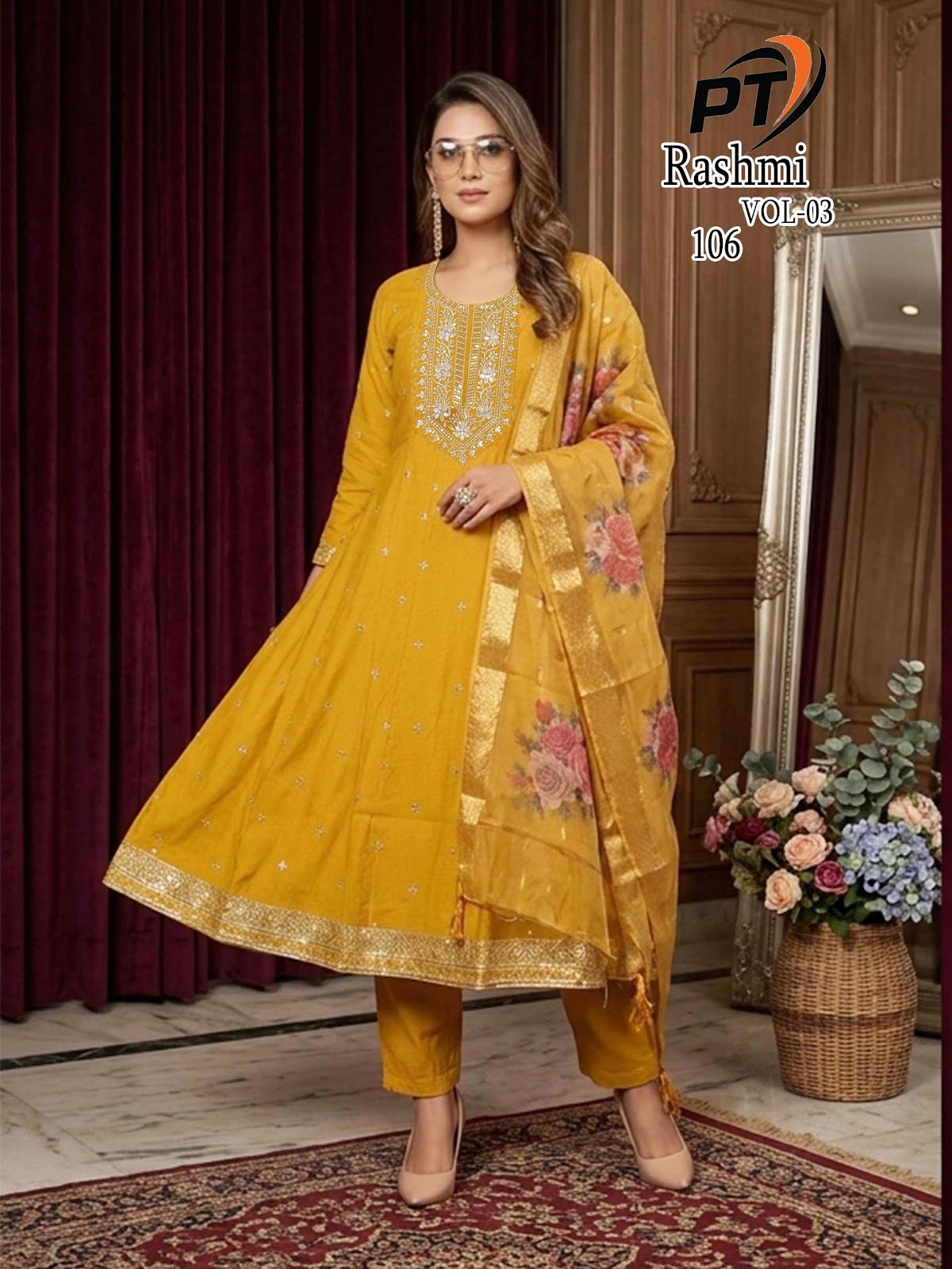Rashmi Vol 3 Pt Berlin Readymade Anarkali Suits Supplier Gujarat