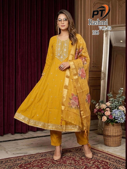 Rashmi Vol 3 Pt Berlin Readymade Anarkali Suits Supplier Gujarat