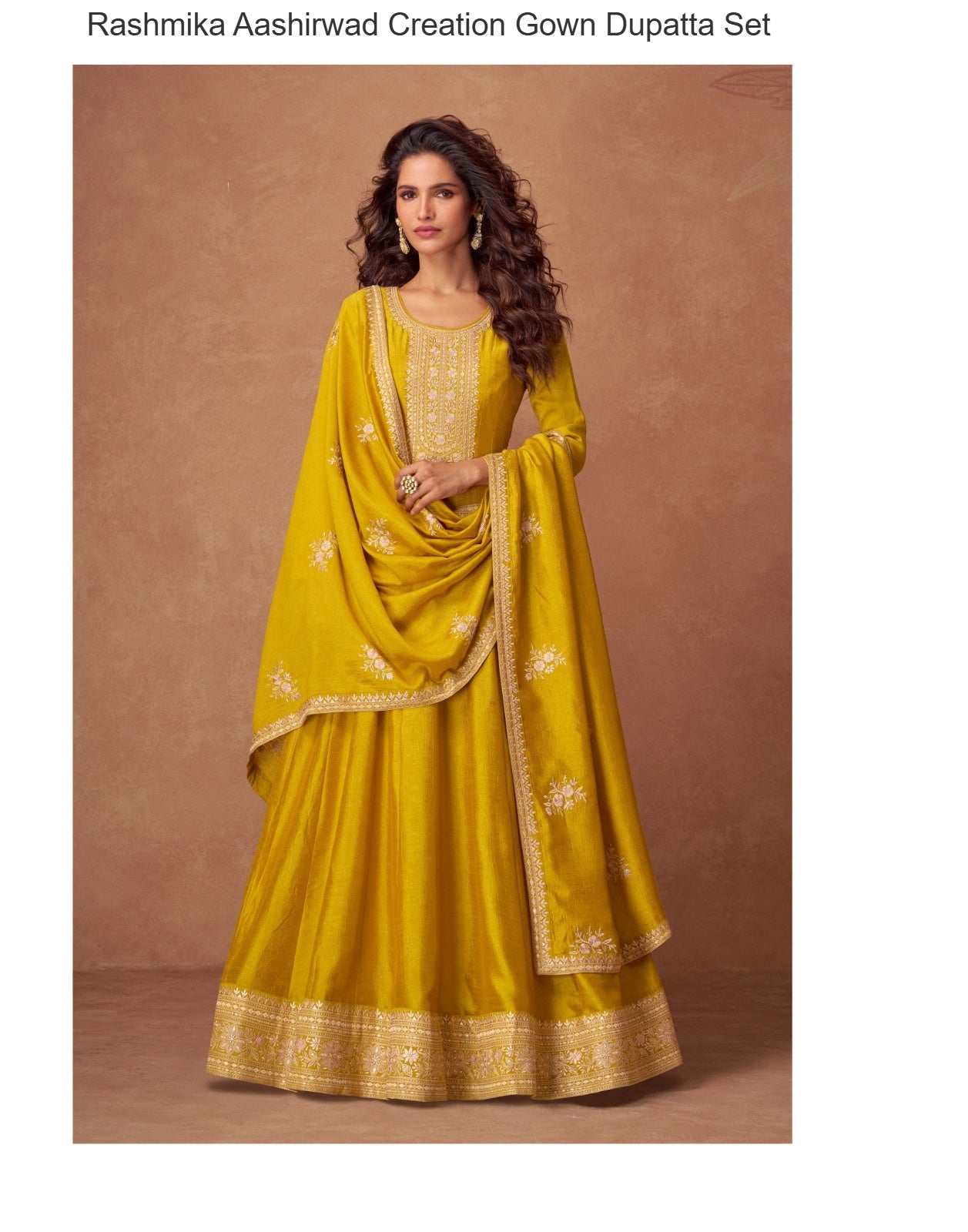 Rashmika Aashirwad Creation Silk Gown Dupatta Set Supplier India