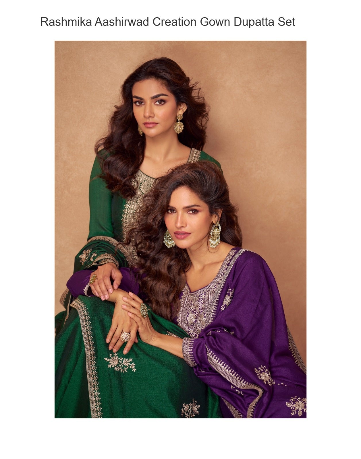 Rashmika Aashirwad Creation Silk Gown Dupatta Set Supplier India