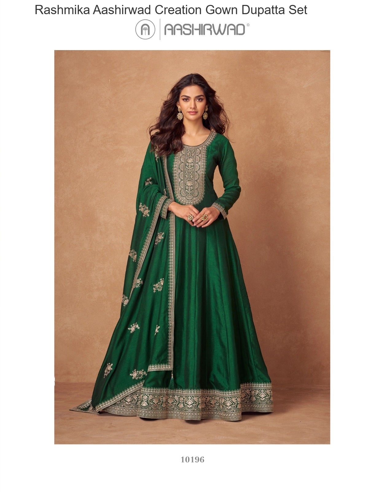 Rashmika Aashirwad Creation Silk Gown Dupatta Set Supplier India