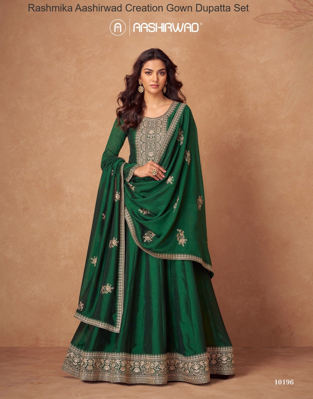 Rashmika Aashirwad Creation Silk Gown Dupatta Set Supplier India