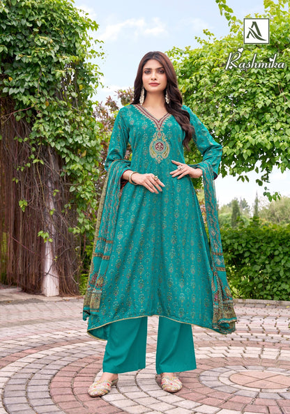 Rashmika Alok Pure Zam Karachi Salwar Suits Wholesale Rate