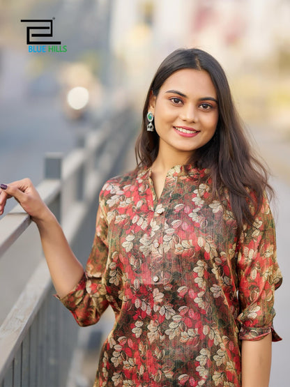 Rashmika Bluehills Simmer Straight Cut Kurtis Supplier India