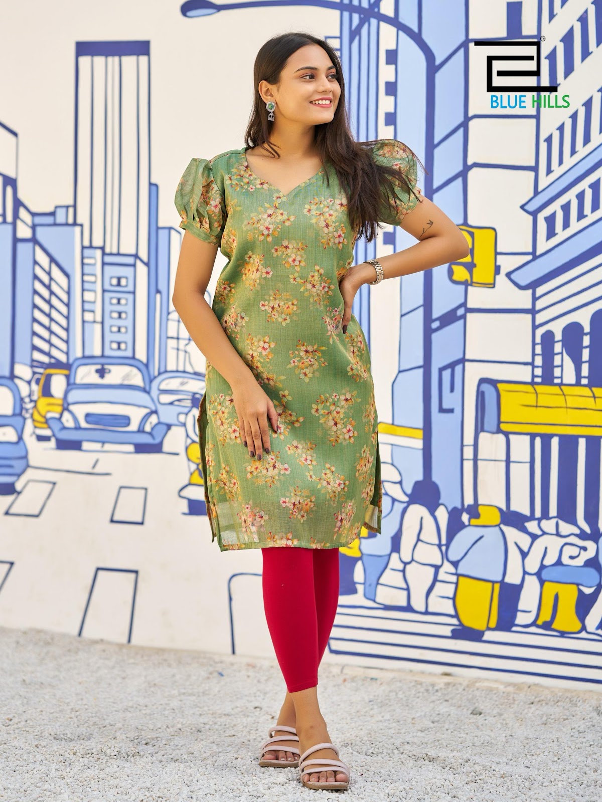 Rashmika Bluehills Simmer Straight Cut Kurtis Supplier India