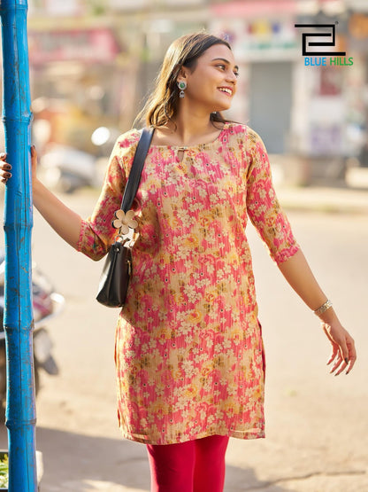 Rashmika Bluehills Simmer Straight Cut Kurtis Supplier India
