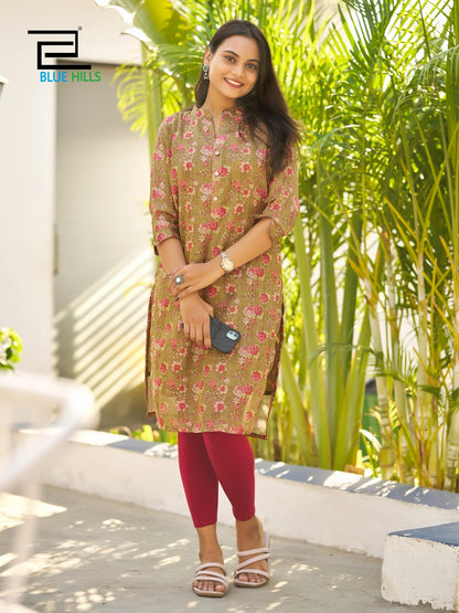 Rashmika Bluehills Simmer Straight Cut Kurtis Supplier India