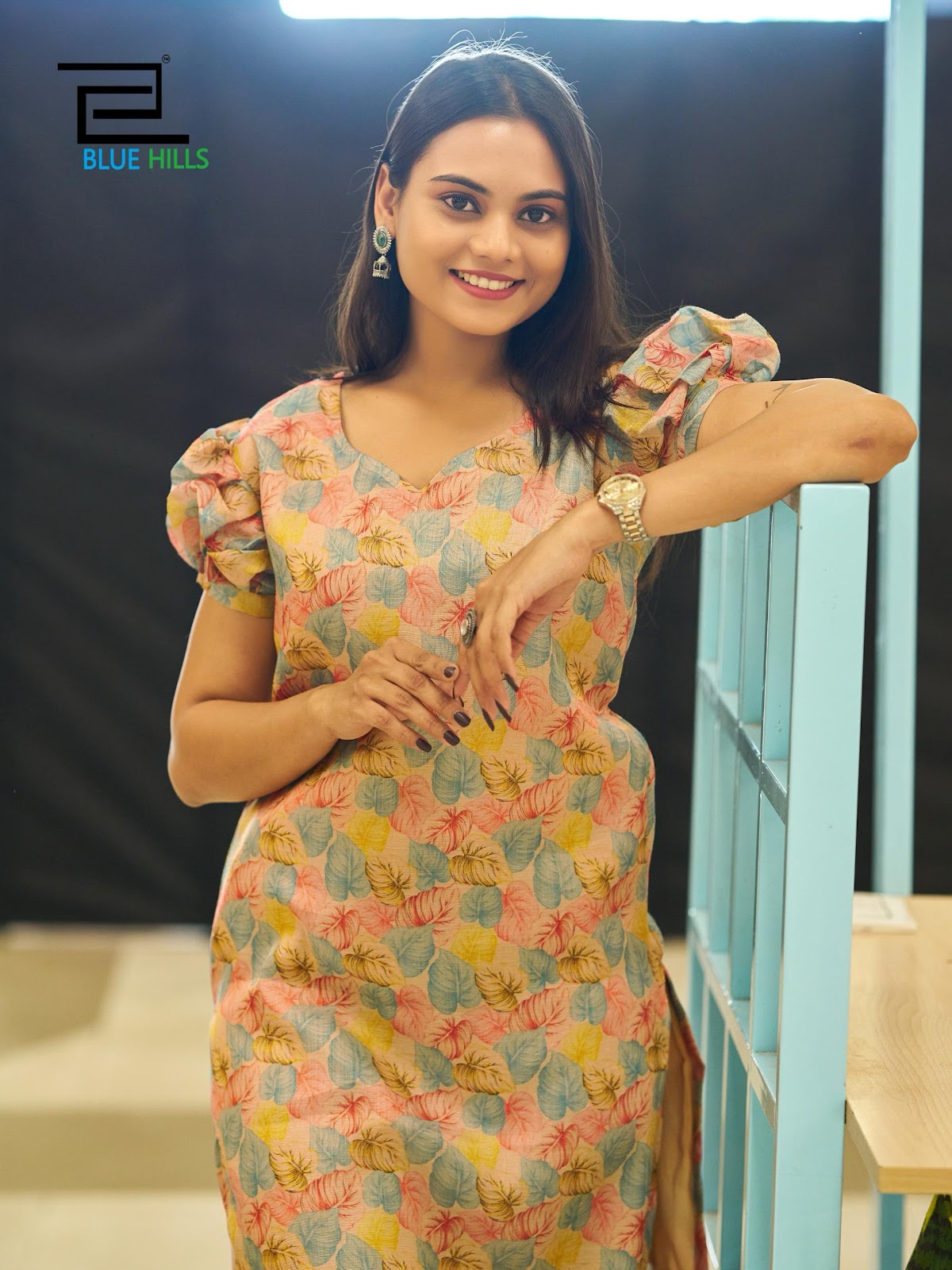 Rashmika Bluehills Simmer Straight Cut Kurtis Supplier India