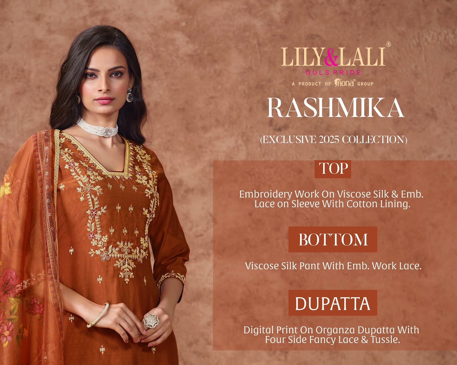Rashmika Lily Lali Viscose Silk Readymade Suits Manufacturer