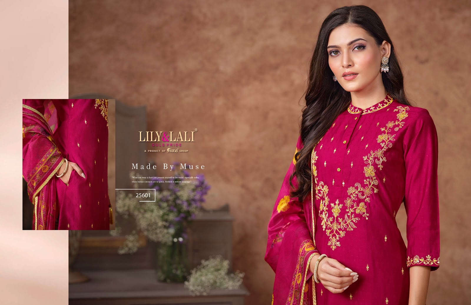 Rashmika Lily Lali Viscose Silk Readymade Suits Manufacturer