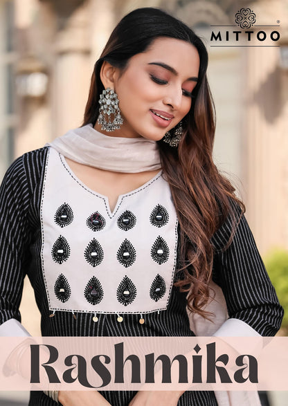 Rashmika Mittoo Rayon Readymade Pant Style Suits Supplier Ahmedabad