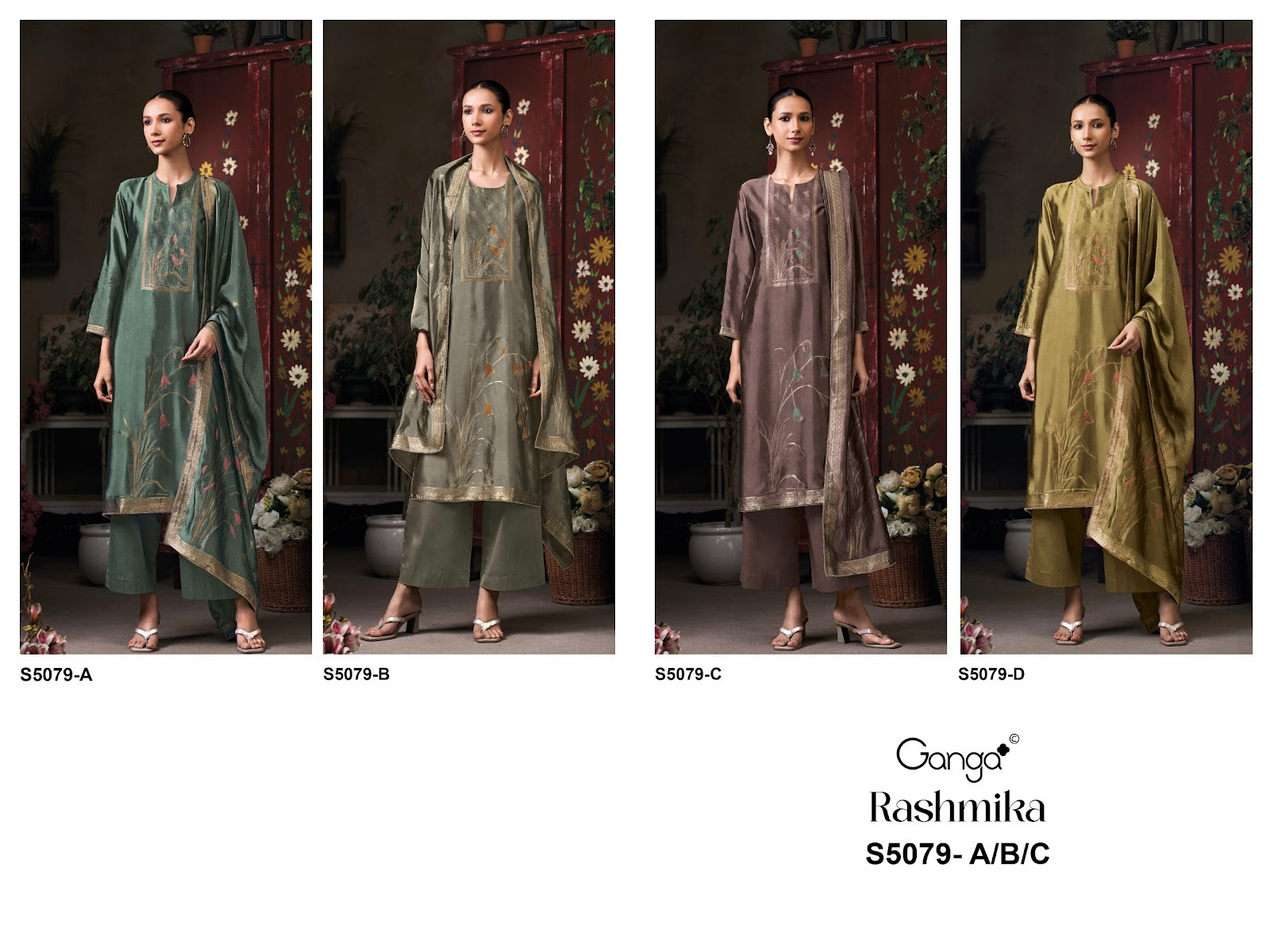 Rashmika S5079 Ganga Woven Silk Plazzo Style Suits Supplier