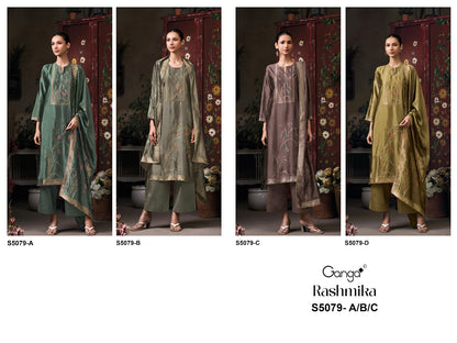 Rashmika S5079 Ganga Woven Silk Plazzo Style Suits Supplier