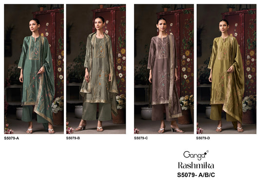 Rashmika S5079 Ganga Woven Silk Plazzo Style Suits Supplier