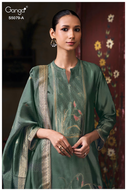 Rashmika S5079 Ganga Woven Silk Plazzo Style Suits Supplier