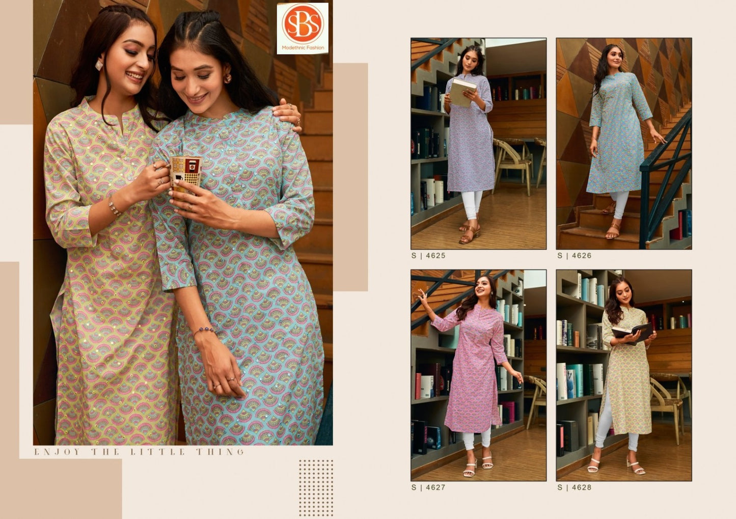Rashmika Sbs Cotton Straight Cut Kurtis Exporter Ahmedabad
