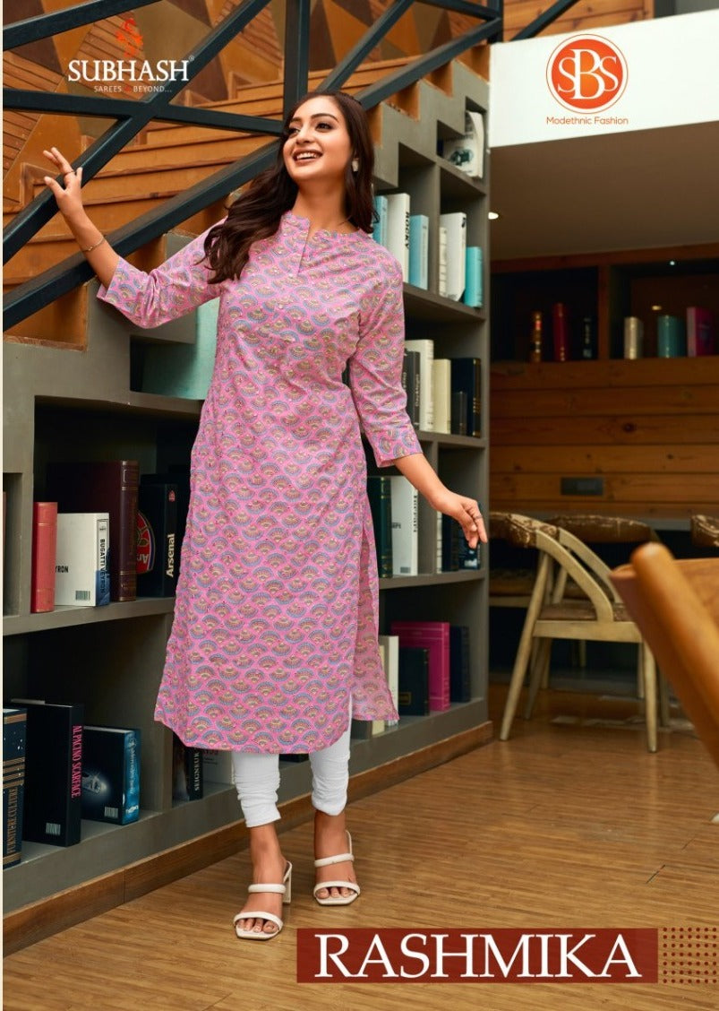 Rashmika Sbs Cotton Straight Cut Kurtis Exporter Ahmedabad