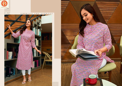 Rashmika Sbs Cotton Straight Cut Kurtis Exporter Ahmedabad