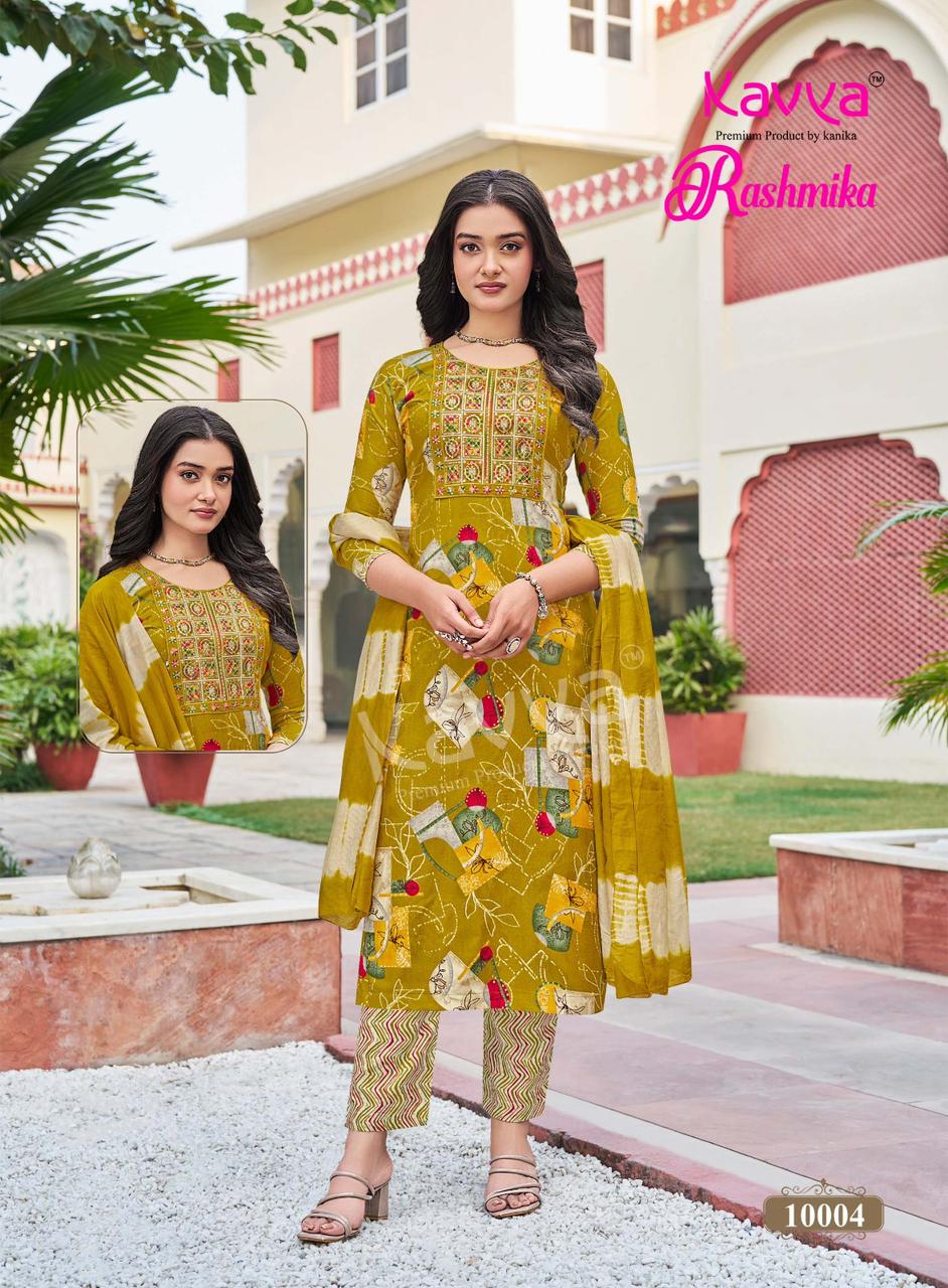 Rashmika Vol 10 Kavya Rayon Readymade Pant Style Suits Supplier Ahmedabad