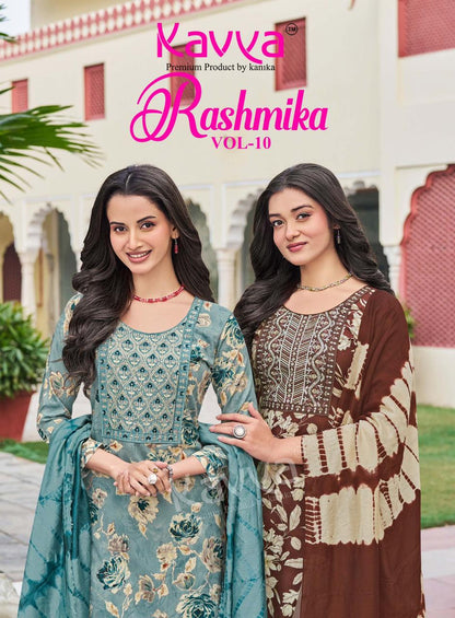 Rashmika Vol 10 Kavya Rayon Readymade Pant Style Suits Supplier Ahmedabad