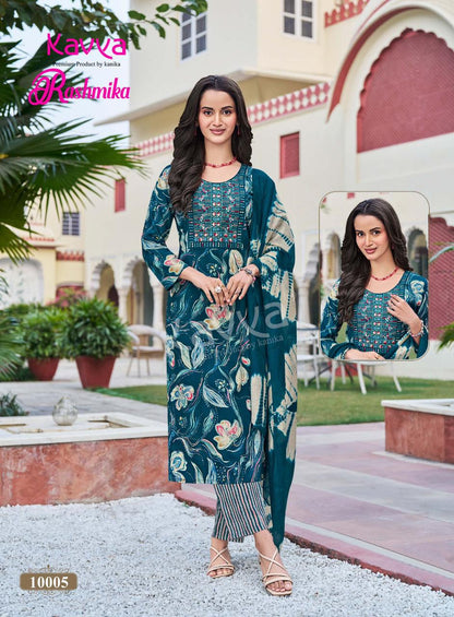 Rashmika Vol 10 Kavya Rayon Readymade Pant Style Suits Supplier Ahmedabad
