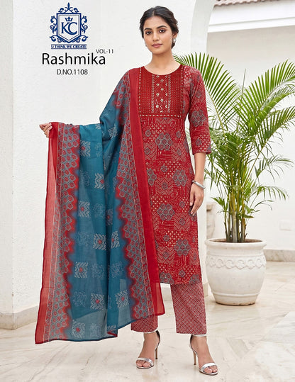Rashmika Vol 11 Kcf Readymade Cotton Pant Suits Wholesale