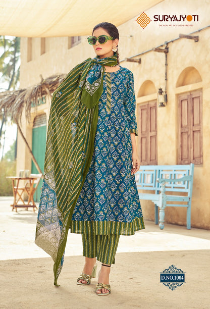 Rashmika Vol 1 Anarkali Special Suryajyoti Readymade Cotton Pant Suits Wholesale Rate
