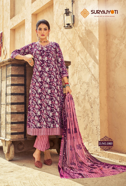 Rashmika Vol 1 Anarkali Special Suryajyoti Readymade Cotton Pant Suits Wholesale Rate