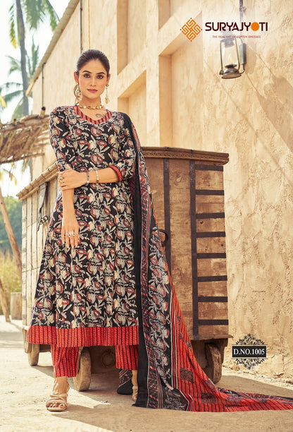 Rashmika Vol 1 Anarkali Special Suryajyoti Readymade Cotton Pant Suits Wholesale Rate
