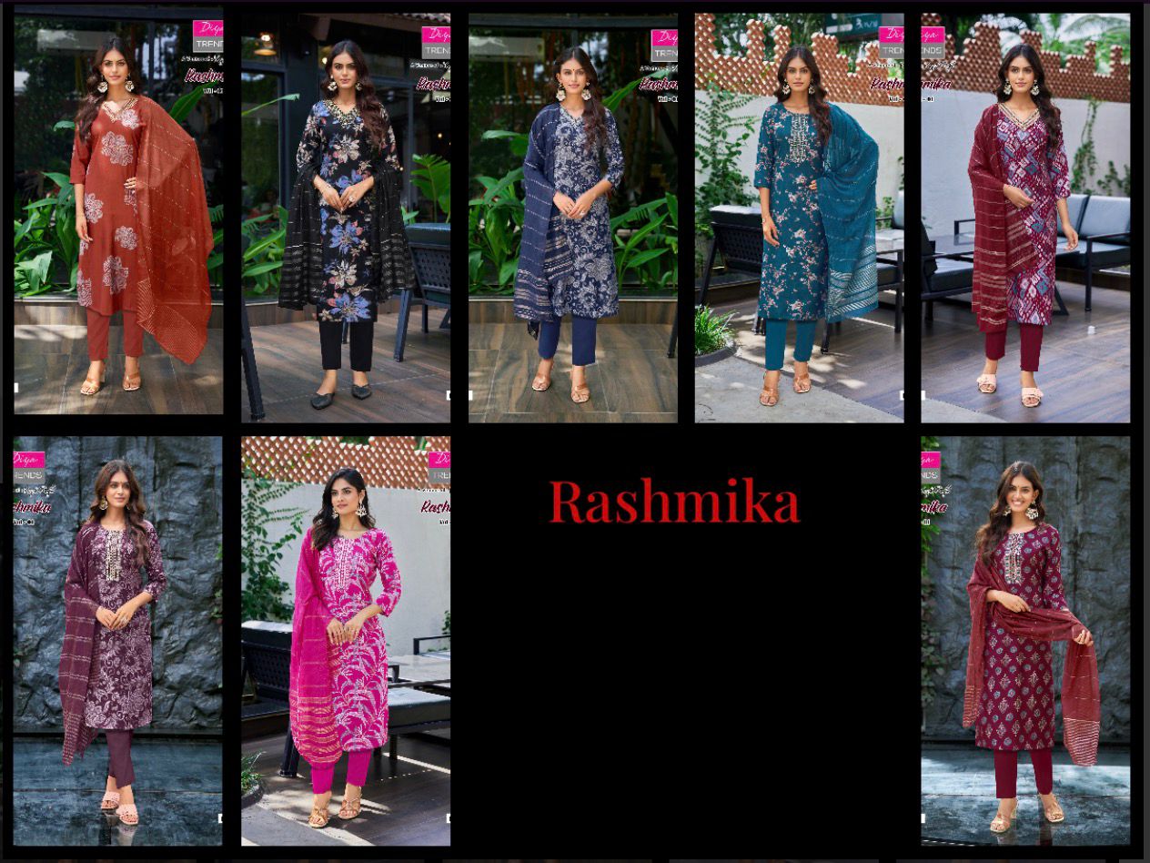 Rashmika Vol 1 Diya Trends Vertican Readymade Pant Style Suits Manufacturer India
