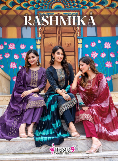 Rashmika Vol 1 Mystic 9 Vertican Readymade Pant Style Suits Supplier