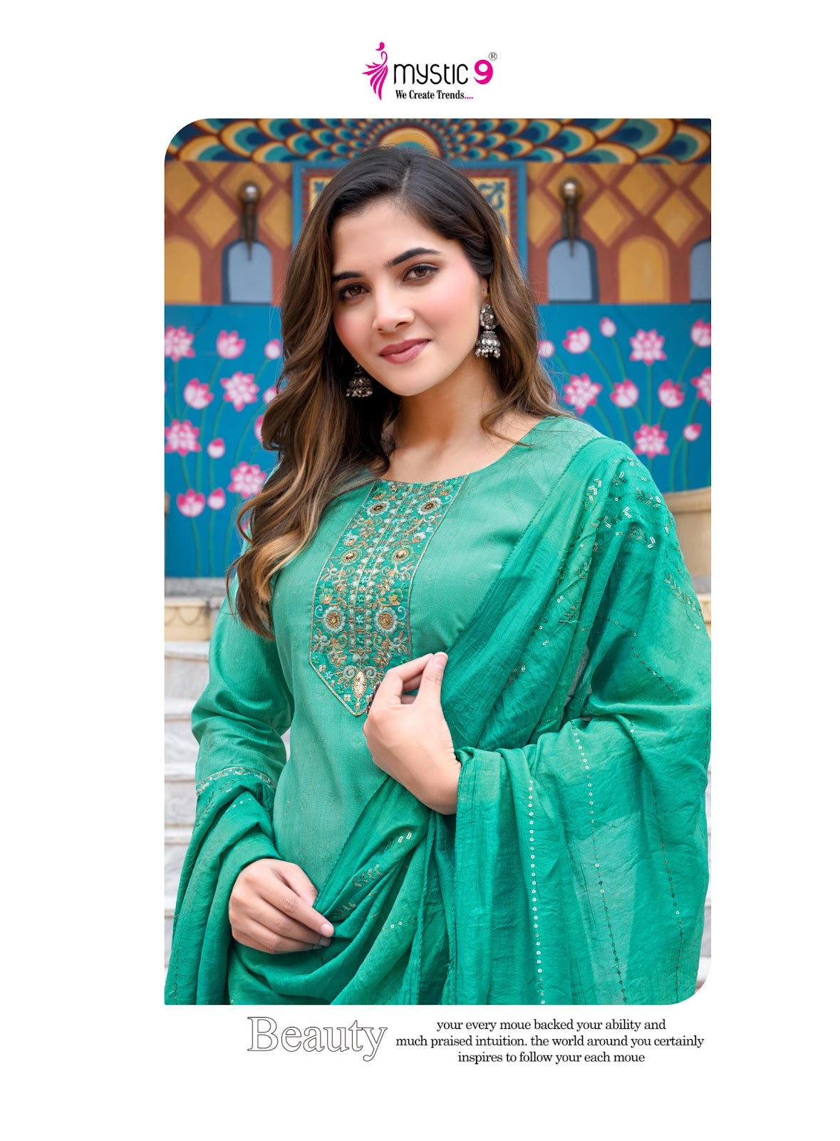 Rashmika Vol 1 Mystic 9 Vertican Readymade Pant Style Suits Supplier
