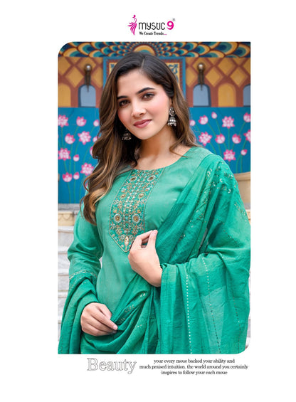 Rashmika Vol 1 Mystic 9 Vertican Readymade Pant Style Suits Supplier