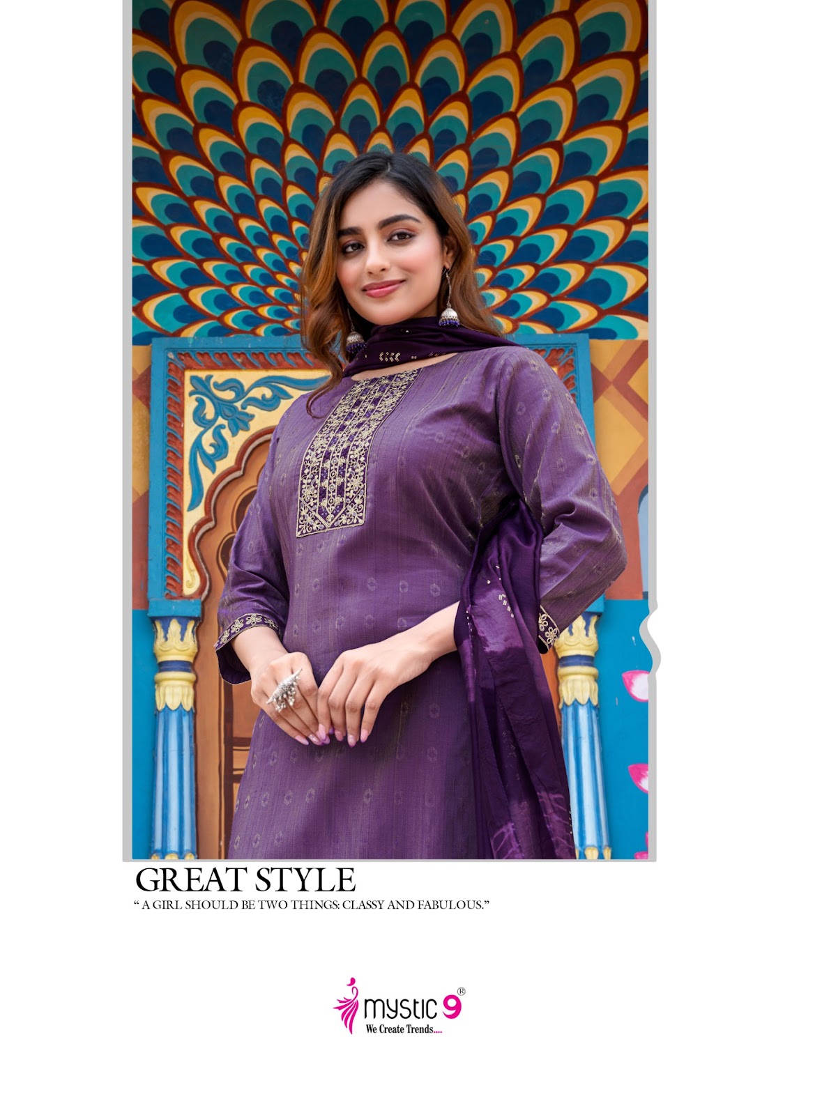 Rashmika Vol 1 Mystic 9 Vertican Readymade Pant Style Suits Supplier