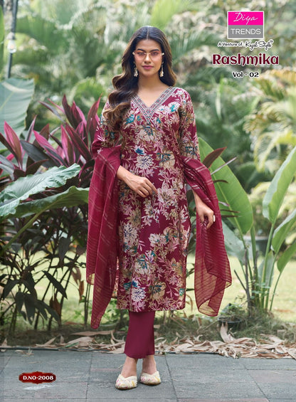 Rashmika Vol 2 Diya Trends Vertican Readymade Pant Style Suits Manufacturer Gujarat